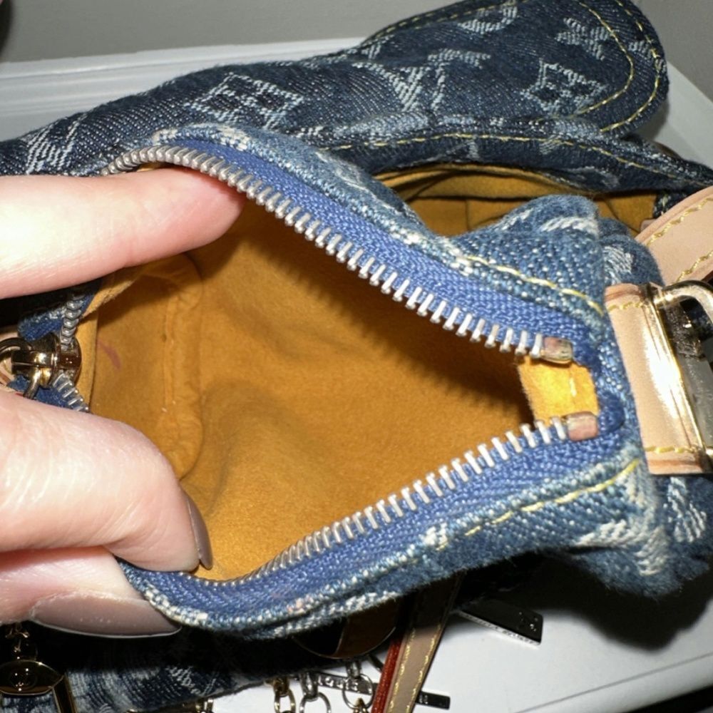 Louis Vuitton Limited Edition Blue Denim Monogram Denim Mini Pleaty Raye Customi - Picture 5 of 9